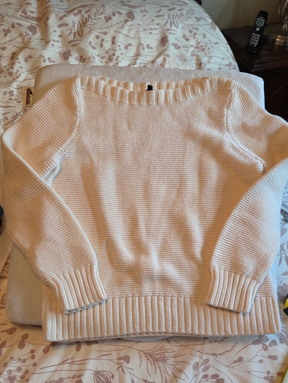 TALBOTS COTTON Classic Cream Women's Knit Sweater
